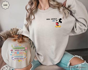 Disney Personalized Teacher Sweatshirt, Teacher Hoodie, Custom Teacher Name, Mickey Sweatshirt, Disney Teacher Gift, School Teacher Hoodie