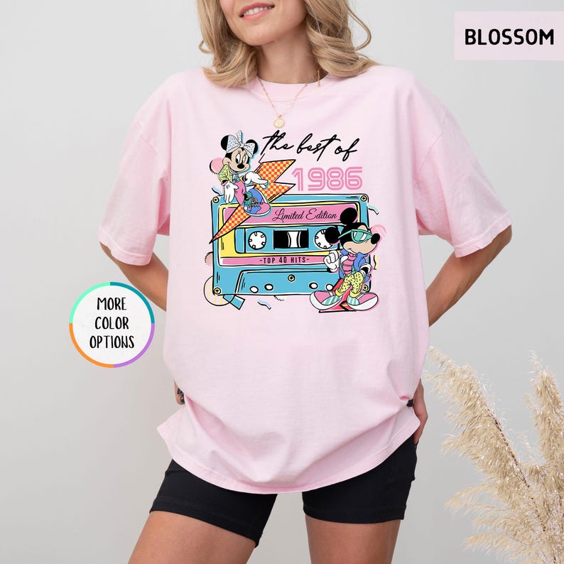 Camiseta Disney de 40.º cumpleaños con colores cómodos, edición limitada de 1986, regalo de 40.º cumpleaños para mujer, camiseta de Disneyland para 40.º cumpleaños imagen 7