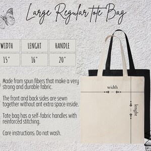 a large tote bag is shown with measurements