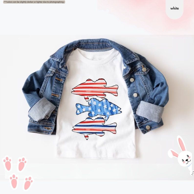 a white shirt with a blue jean jacket on top of it