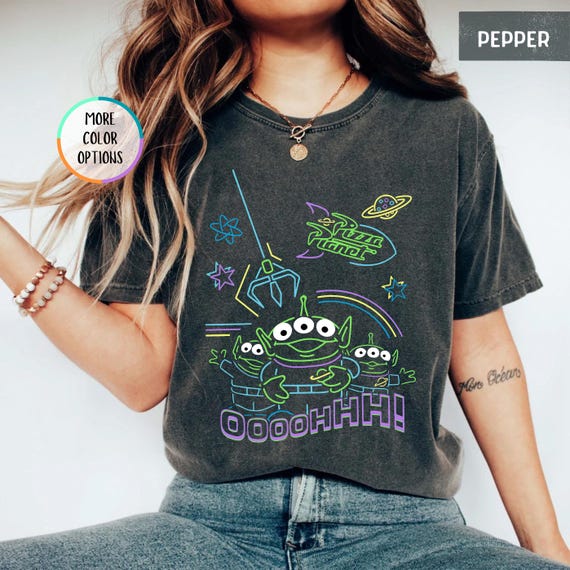 Comfort Color Pizza Planet Alien Shirt, Oooohhh Toy Alien Tee, Disney Pixar Graphic T-Shirt, Cute Space Claw Tee, Gift for Toy Story Fans