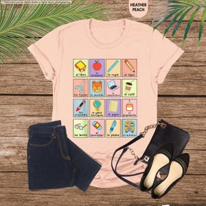 a t - shirt with a picture of different items on it