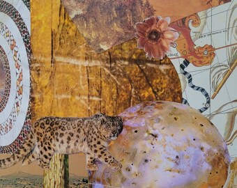 Collage Card - Snow Leopard