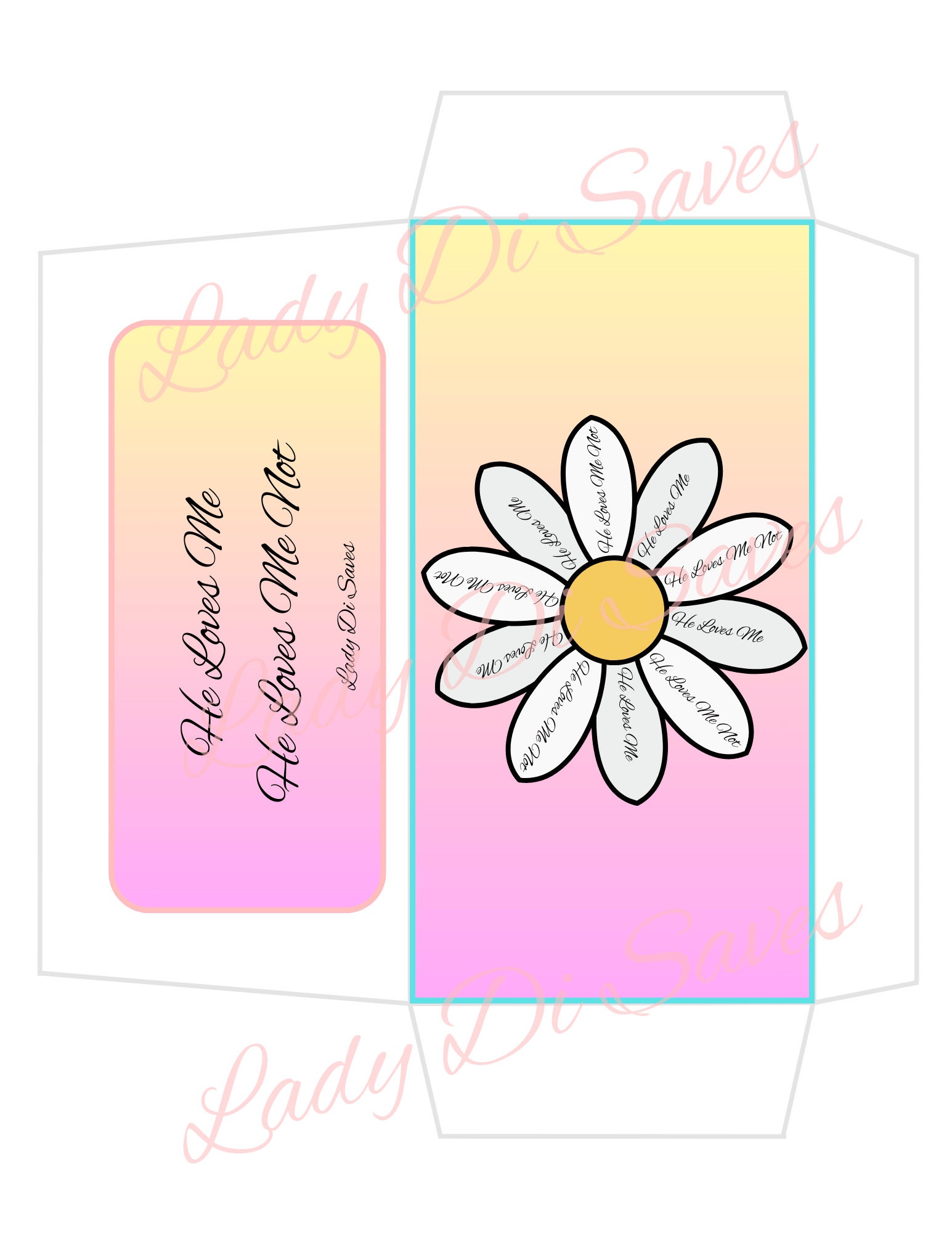 A5 and A6 he Loves Me, He Loves Me Not Daisy Flower Mini Savings ...