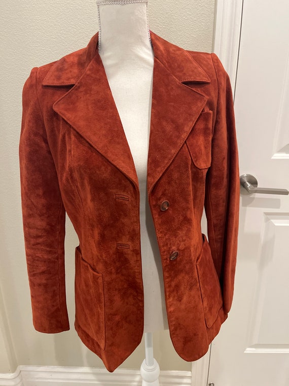 Rust vintage suede blazer from the 70’s very light