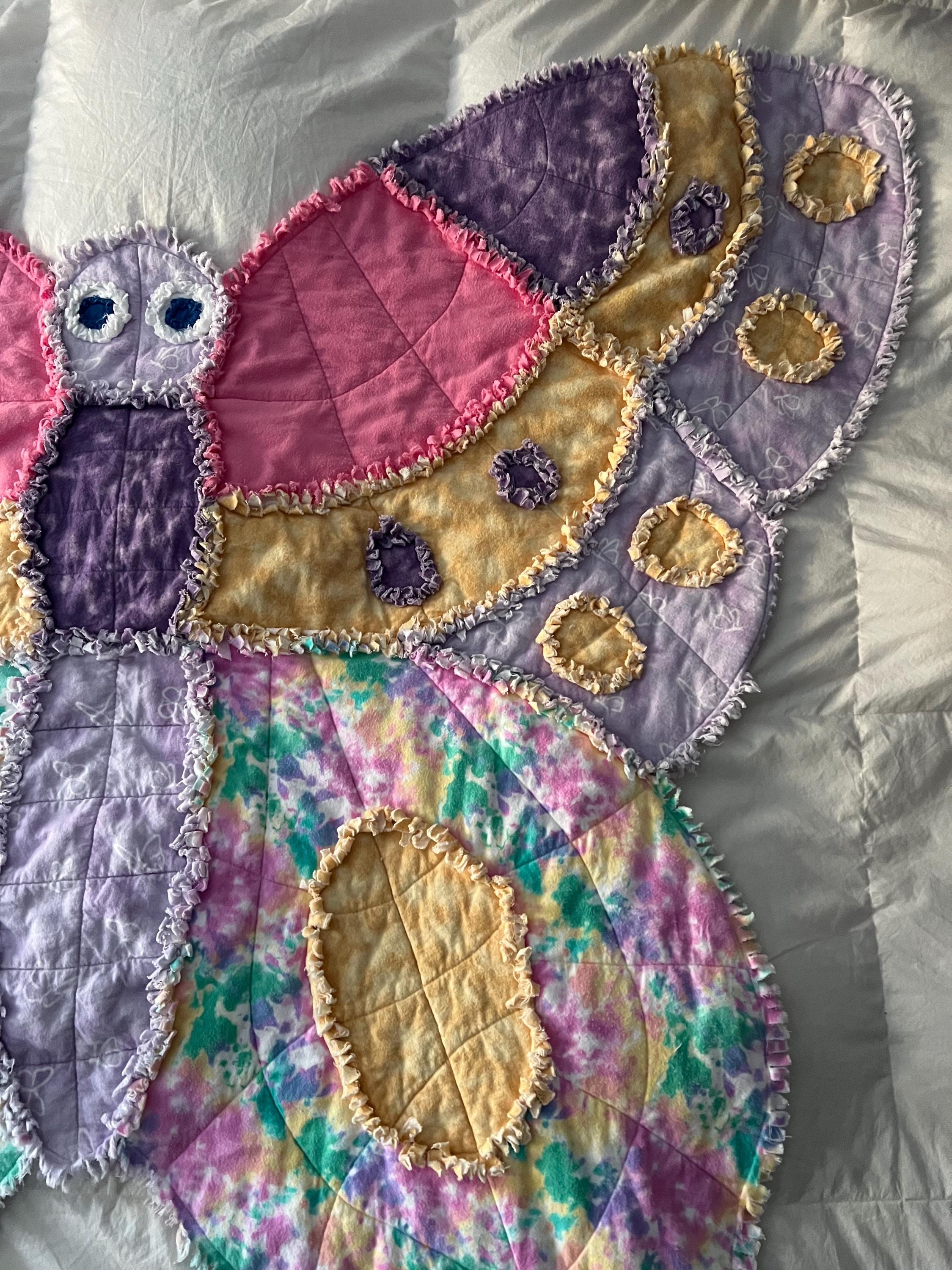 Handmade Rag Quilt, Butterfly Baby Blanket - Etsy