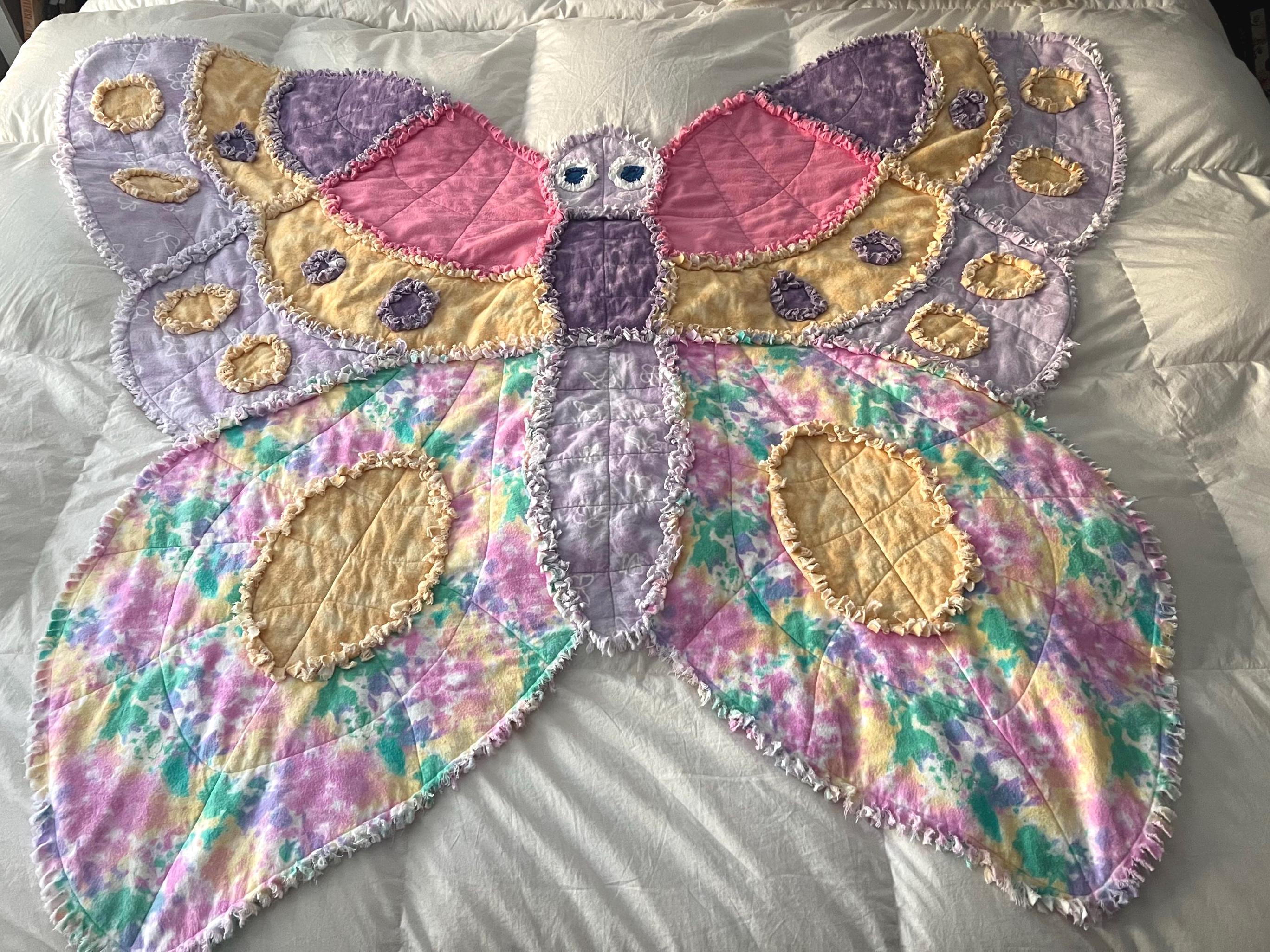 Handmade Rag Quilt, Butterfly Baby Blanket - Etsy
