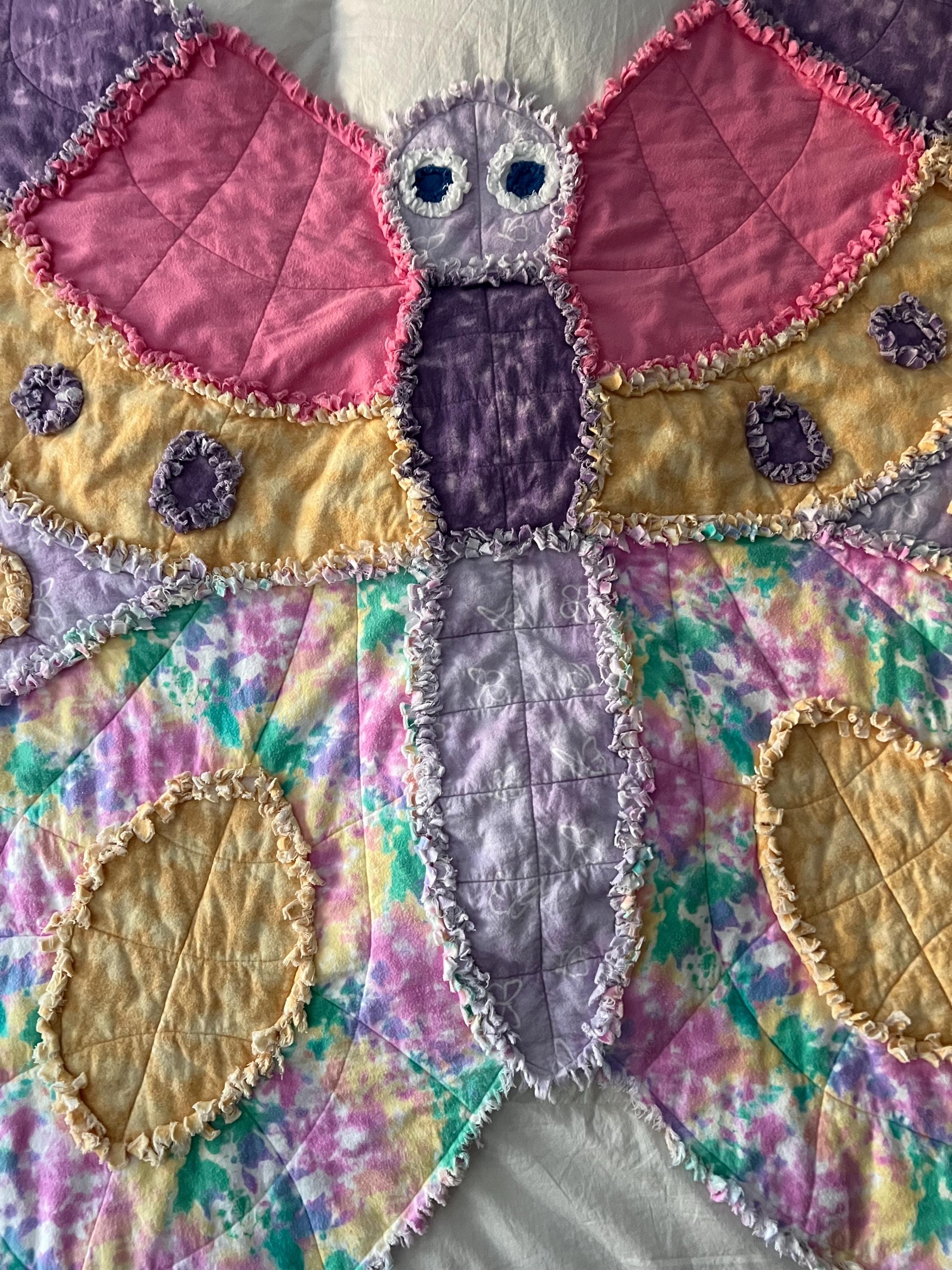 Handmade Rag Quilt, Butterfly Baby Blanket - Etsy