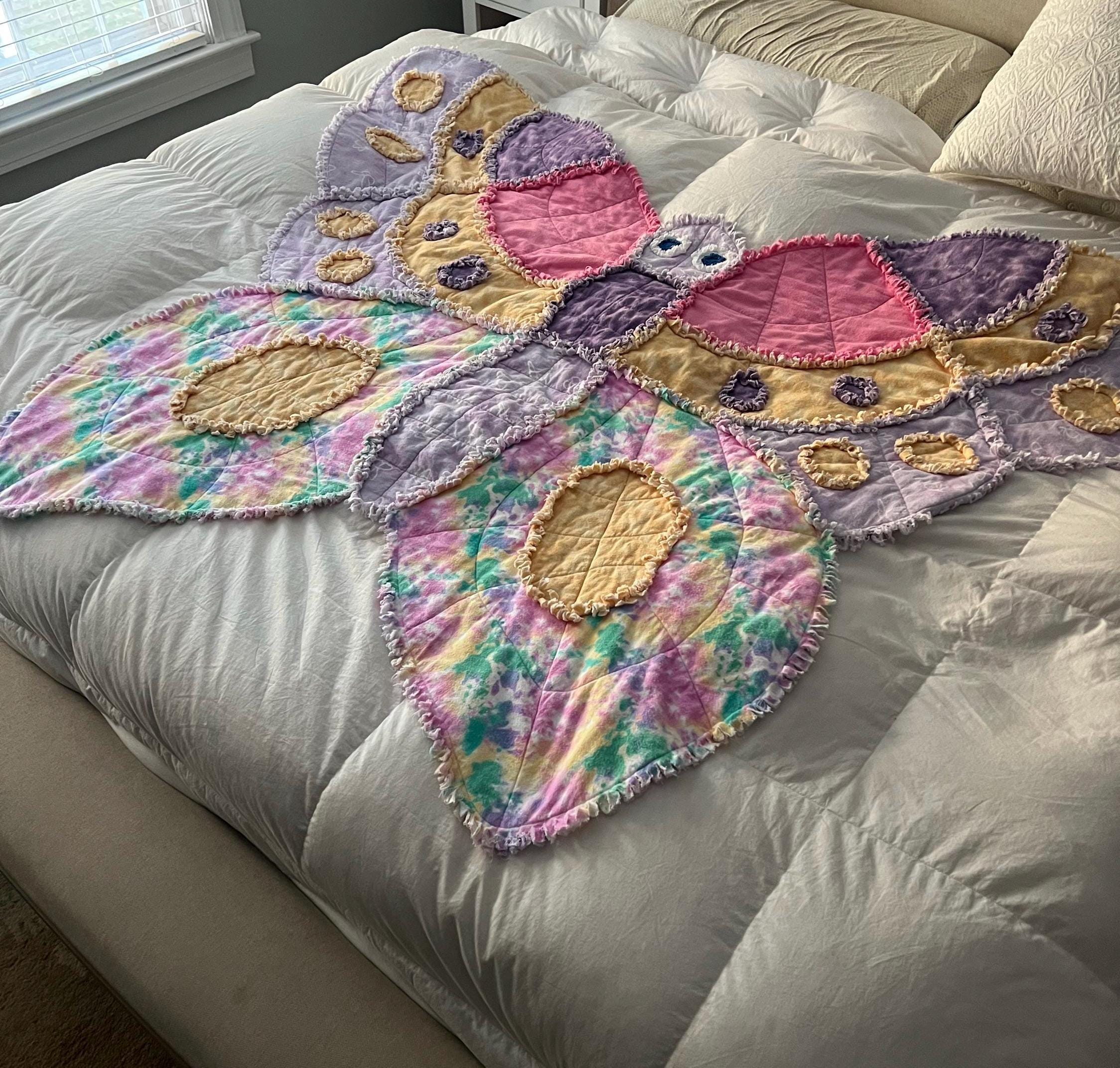Handmade Rag Quilt, Butterfly Baby Blanket - Etsy