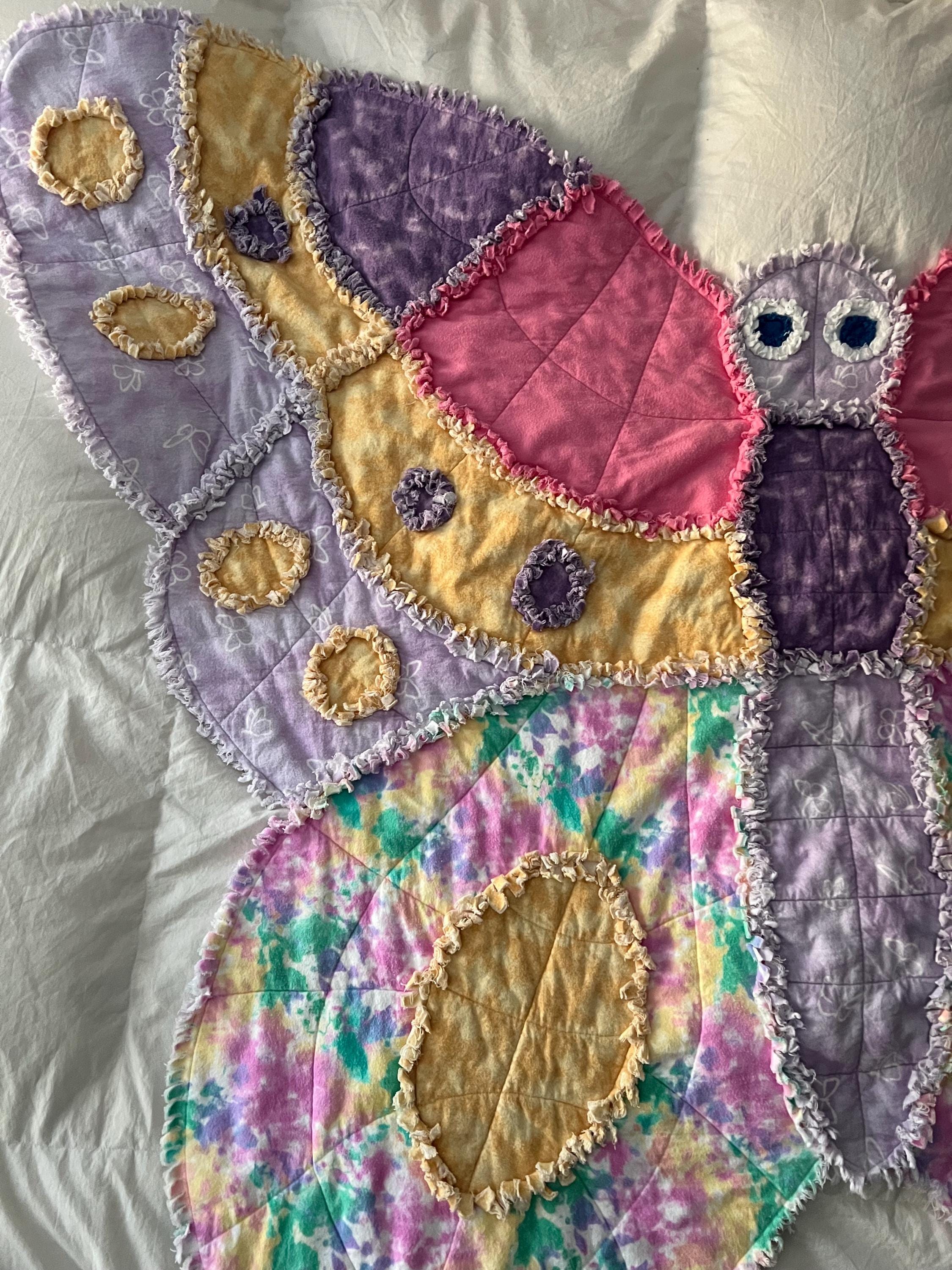 Handmade Rag Quilt, Butterfly Baby Blanket - Etsy