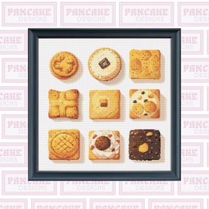 Cookie Selection, PDF Cross Stitch Pattern Download, Beginner friendly, Cute Embroidery, Kawaii X Stitch, Quirky cross stitch, kitchen art