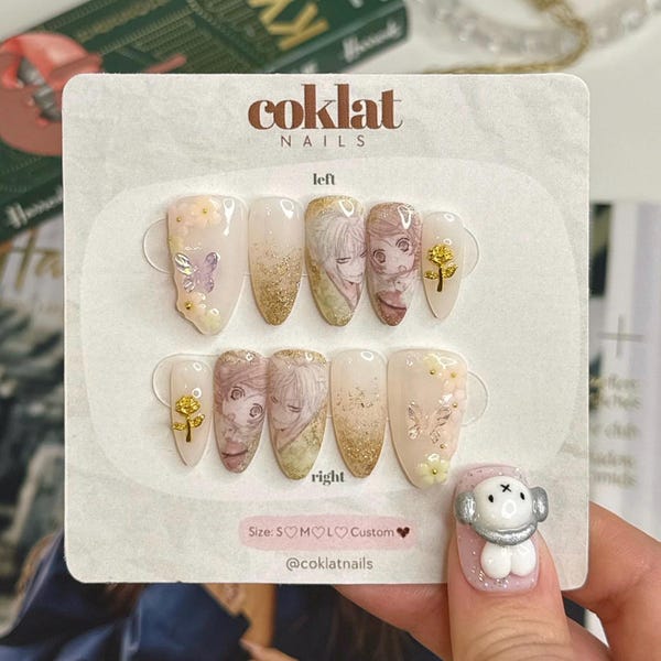 Kamisama Kiss Nails - Almond Nails - Anime Nail - Press On Nails