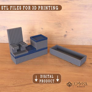 Storage Box, Desk Organizer, Phone Holder, Organizer Box, Jewelry Case, Snack Box, Makeup Box, Cute Container Box, STL File Digital Download