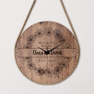 Personalized Clock, Custom Wall Clock, Large Wall Clock, Modern Wall Clock, Wood Wall Clock, Wall Clock, Wedding Gifts, Anniversary Gifts