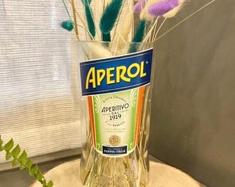 Słoik Aperolu, wazon Aperol, butelka Aperolu z recyklingu, wazon na kwiaty, wazon na kwiaty, pomysł na prezent, wazon na butelkę, butelka z recyklingu, upcykling