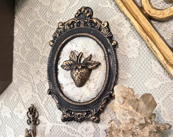 Mini Ornate Gold Accented Strawberry Gallery Wall Fillers Gothic Velvet Art