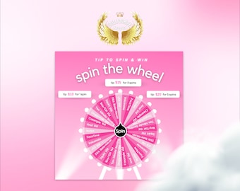 OnlyFans Spin the Wheel, Spin the Wheel, OnlyFans Game, OF Game, Tip Games for OnlyFans, Tip Games, Canva Template