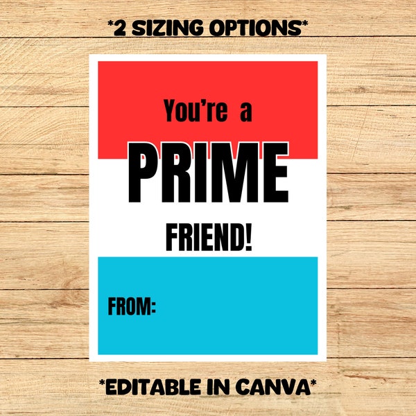 Valentine You're a Prime Friend Printable