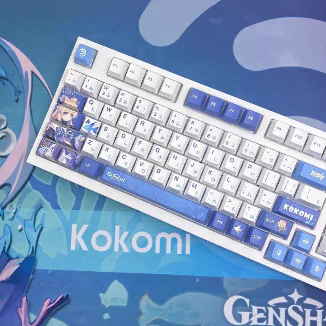 Genshin Impact Sangonomiya Kokomi 128 Keycaps Cherry
