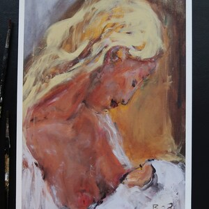 Impressão artística em papel Hahnemühle Impressão artística da pintura a óleo &quot;Maternidade&quot;