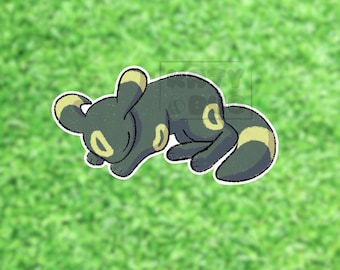 Sleeping Umbreon Eeveelution Sticker | Gaming | Sticker Book | Journaling