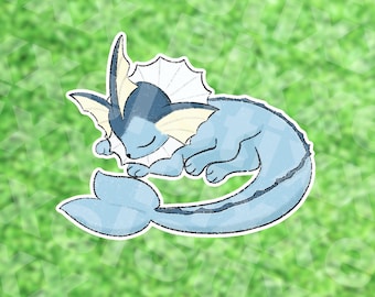 Sleeping Vaporeon Eeveelution Sticker