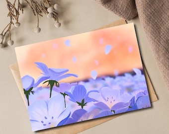 Himmel's Blue Moon Flowers | Postcard Mini Print | Frieren | Florals | Flowers