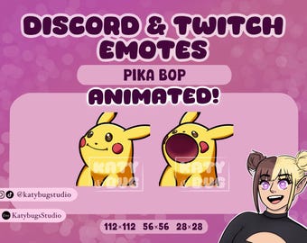 Emote animata Pikachu Bop / Twitch, Discord, YouTube, risorse per lo streaming, giochi