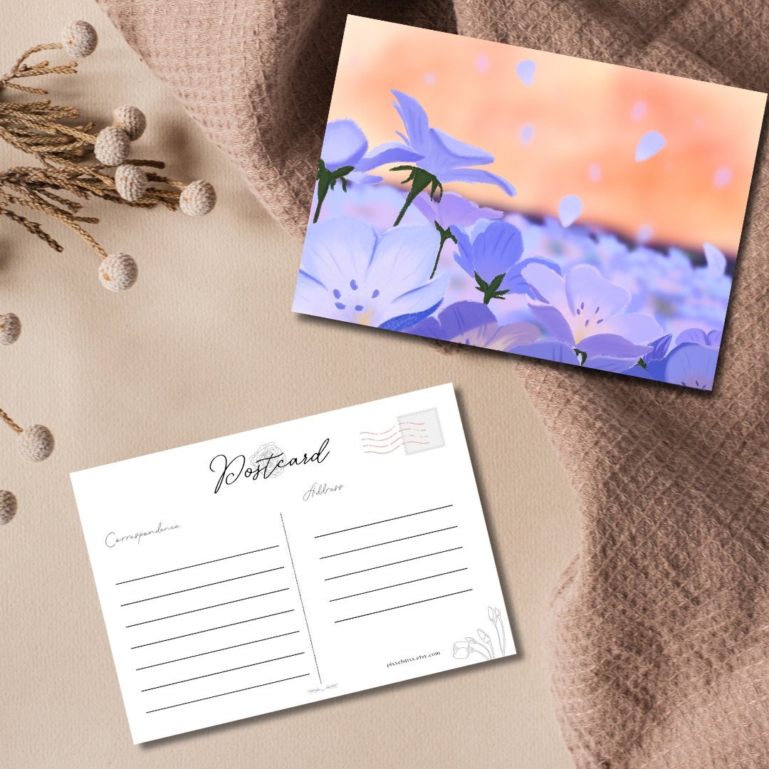 Himmel's Blue Moon Flowers | Postcard Mini Print | Frieren