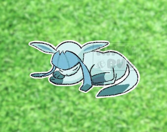 Sleeping Glaceon Eeveelution Sticker | Eevee | Gaming