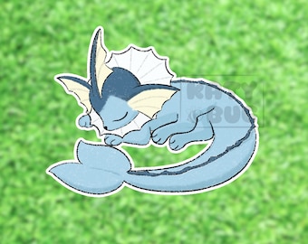 Sleeping Vaporeon Eeveelution Sticker | Eevee | Gaming