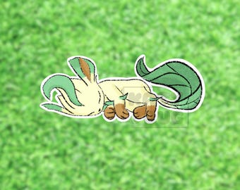 Sleeping Leafeon Eeveelution Sticker