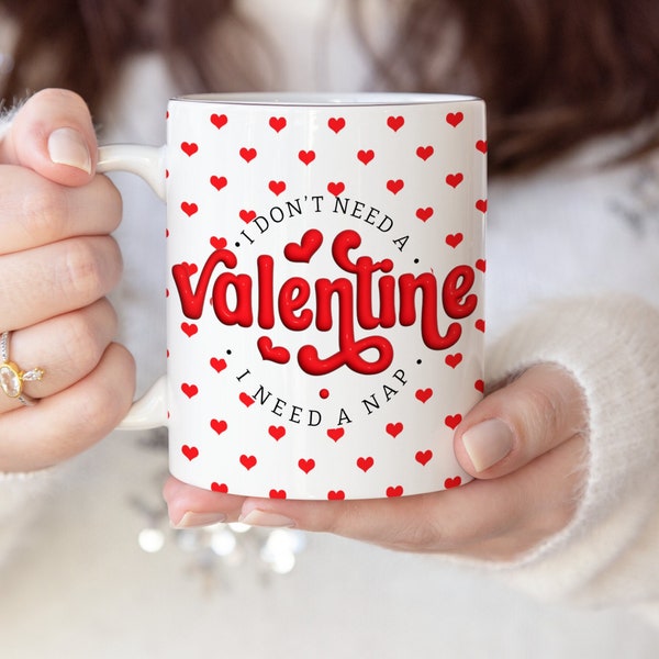 3D Funny Anti Valentines Mug Wrap 11oz, 15oz PNG Sublimation Design | DIGITAL DOWNLOAD | Anti Love Tea, Coffee Cup Png Wrap