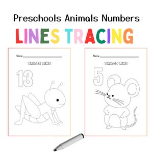 Schede di lavoro per la scuola materna: animali e numeri (PDF)