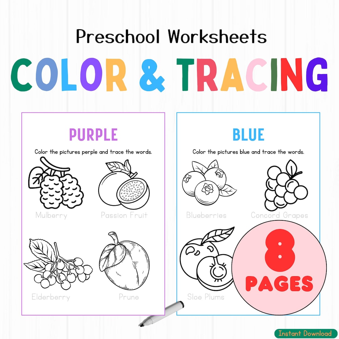 Preschool Color Learning Worksheets: Fun Toddler Coloring Pages (PDF ...