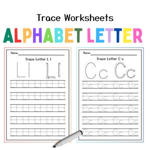 Alphabet Tracing Busy Book, Uppercase Lowercase Abc Letter Trace Worksheet, 26 Printable Preschool Kindergarten Handwriting Formation