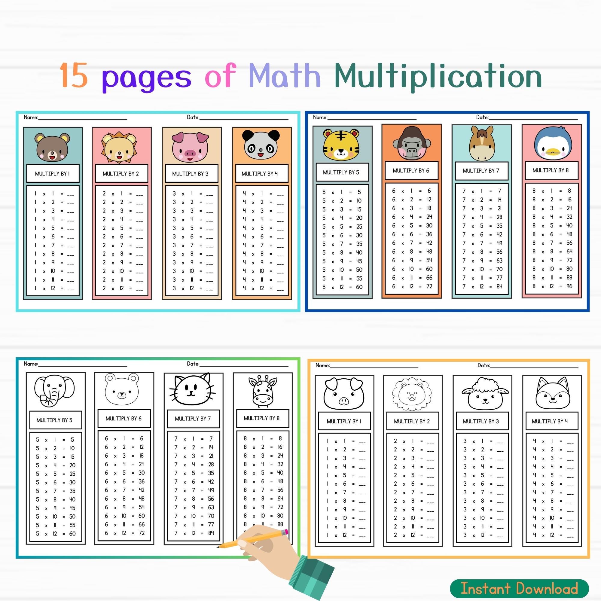 Multiplication Worksheets – Times Table Math Drills 1-12 (printable PDF ...
