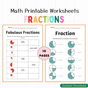 Fraction Printable activity board, Fraction Printable, Learning Fractions, Printable math worksheets, Homeschool, School