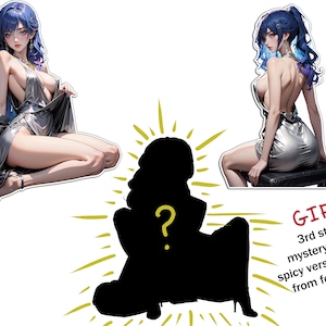 Adesivo Anime, Ragazza Anime, Waifu Anime Fancy, Adesivo, Decalcomania in Vinile, Stile Manga, Adesivo per Auto, Adesivo per Laptop, Bella Ragazza