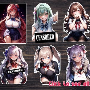 Yandere Girlfriend Anime Sticker Pack - adesivi fidanzata pazza, anime psicopatici, Anime waifu, ragazza formosa e bella, adesivi personalizzati