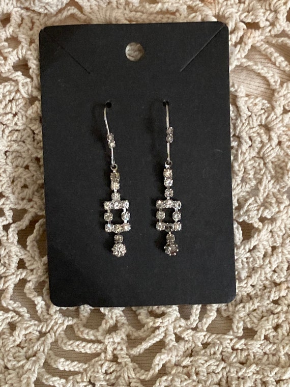 Vintage, 1990’s, clear rhinestone earrings