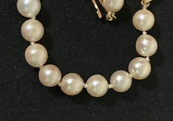 Vintage, 1970’s, pearl bracelet with 14k gold cla… - image 4