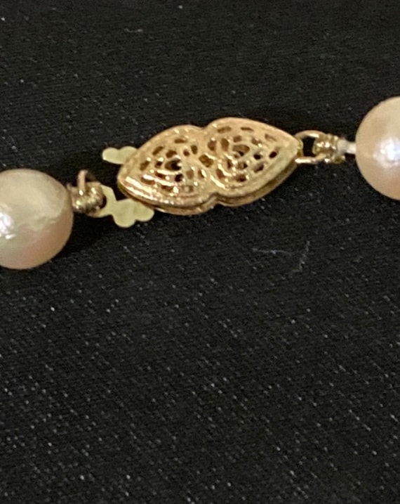 Vintage, 1970’s, pearl bracelet with 14k gold cla… - image 2