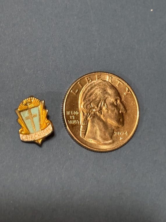 Vintage, 1950’s-1960’s, Rare Catechism Lapel Pin - Gem