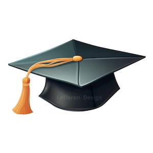 Set di 11 clipart di laurea, pacchetto di cappelli di laurea, diploma e pergamena, 11 png di alta qualità, per creare cartoline, lavori con la carta, diario spazzatura