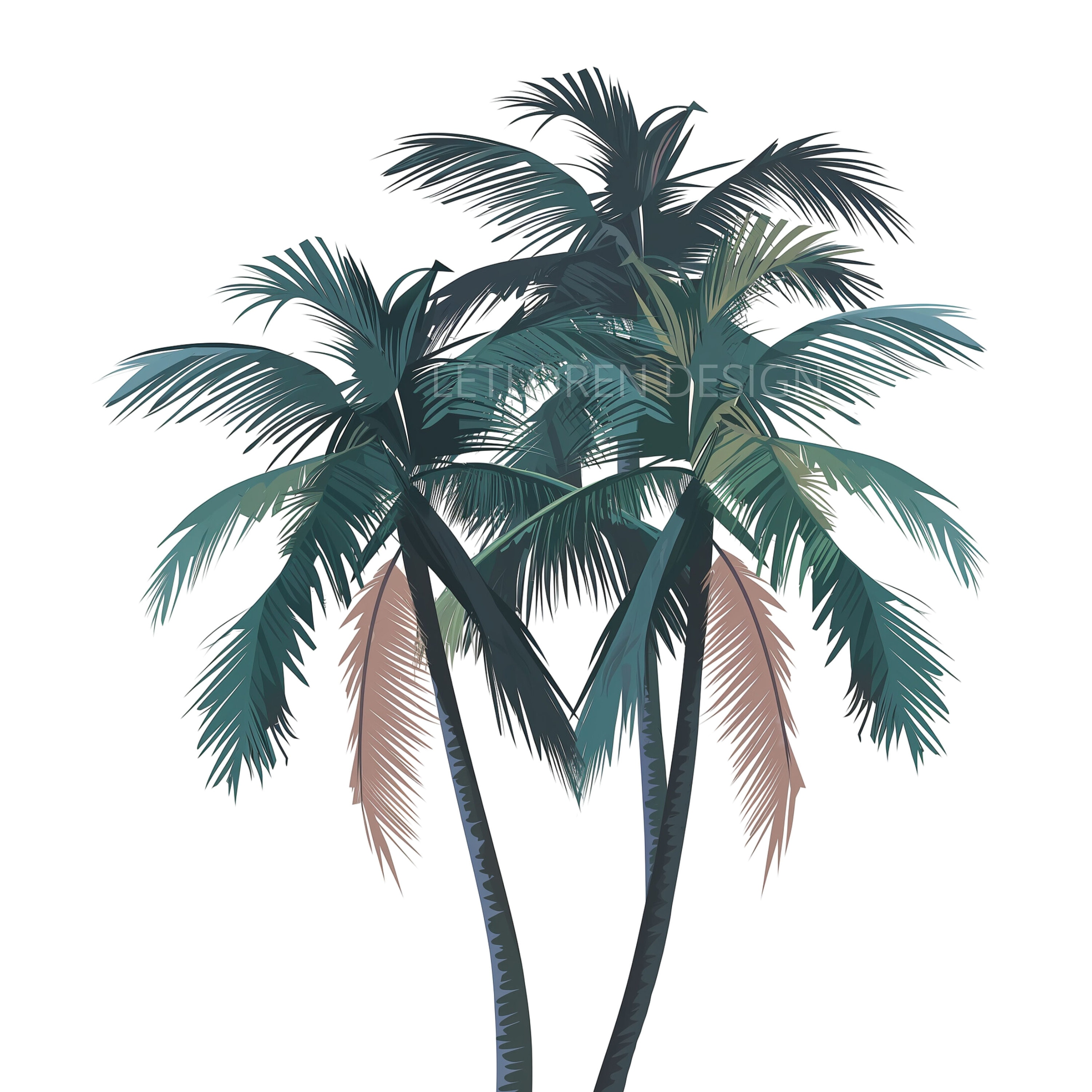 Palm Tree Designs Clipart Wall Art, Planners, Calendars, Scrapbooking ...
