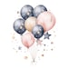 Pastel Party Balloons Clipart Pink, 10 High Quality Pngs, Digital ...