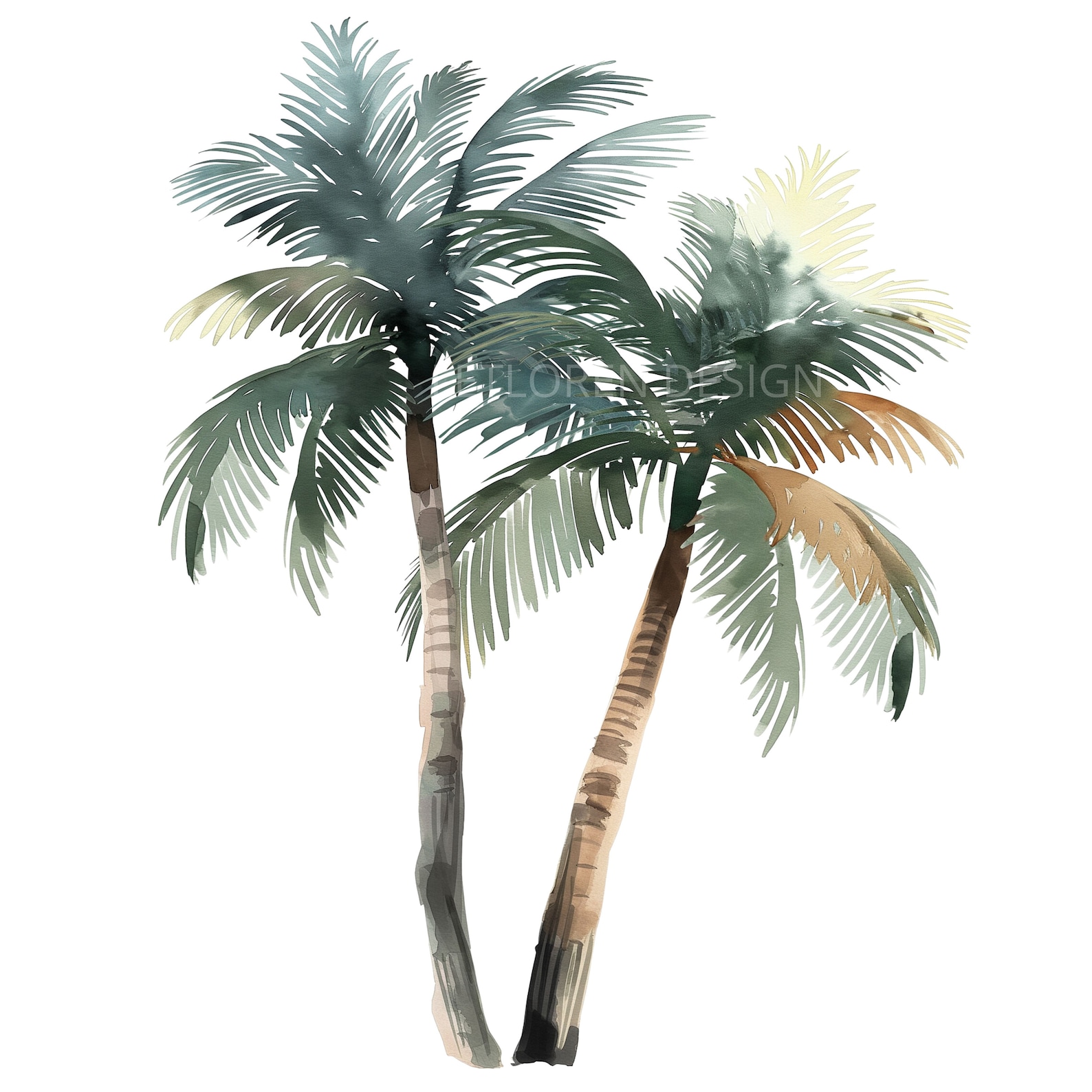 Palm Tree Designs Clipart Wall Art, Planners, Calendars, Scrapbooking ...