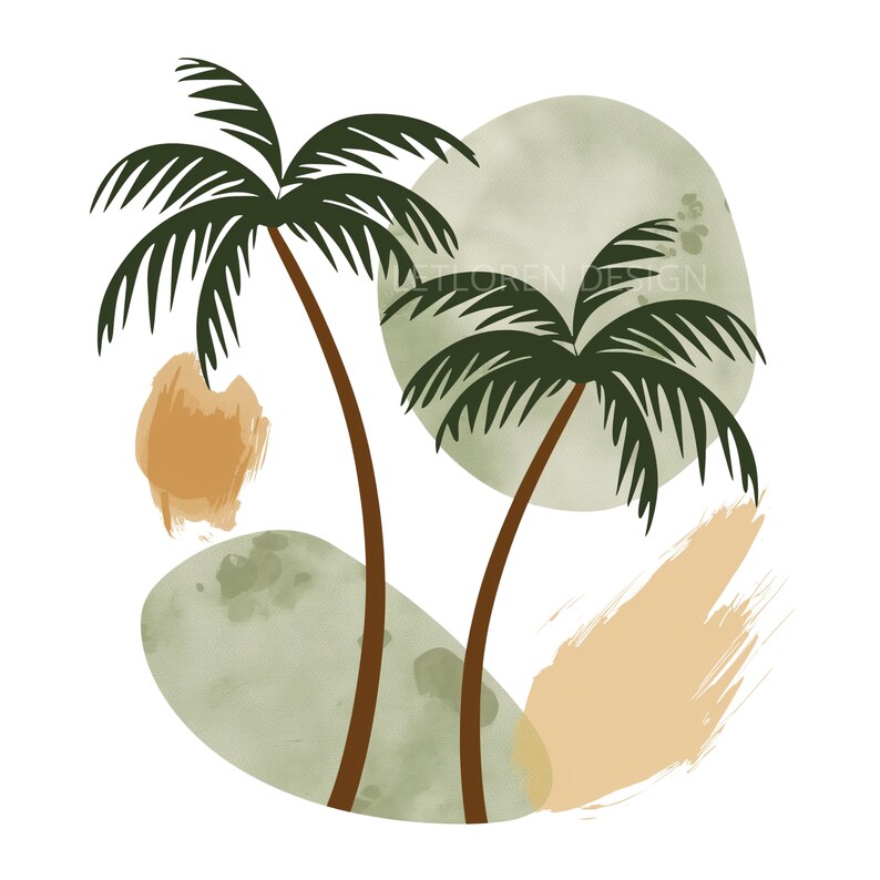 Palm Tree Designs Clipart Wall Art, Planners, Calendars, Scrapbooking ...