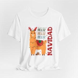 Feliz Navidad Llama T-Shirt, Christmas T-Shirt, Funny Christmas T-Shirt, Llama T-Shirt, Peruvian Llama T-Shirt